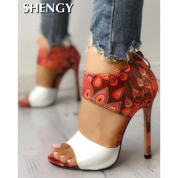 2020 Tipis Sandal Bertumit Baru Sepatu Wanita Sepatu Hak Tinggi Pompa Sandal Fashion Musim Panas Sek
