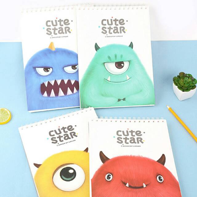 

Cute Star Fuzzy Monster Spiral Sketchbook A4