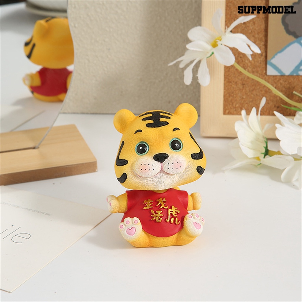 Miniatur Bentuk Harimau Bahan Resin Untuk Dekorasi Mobil