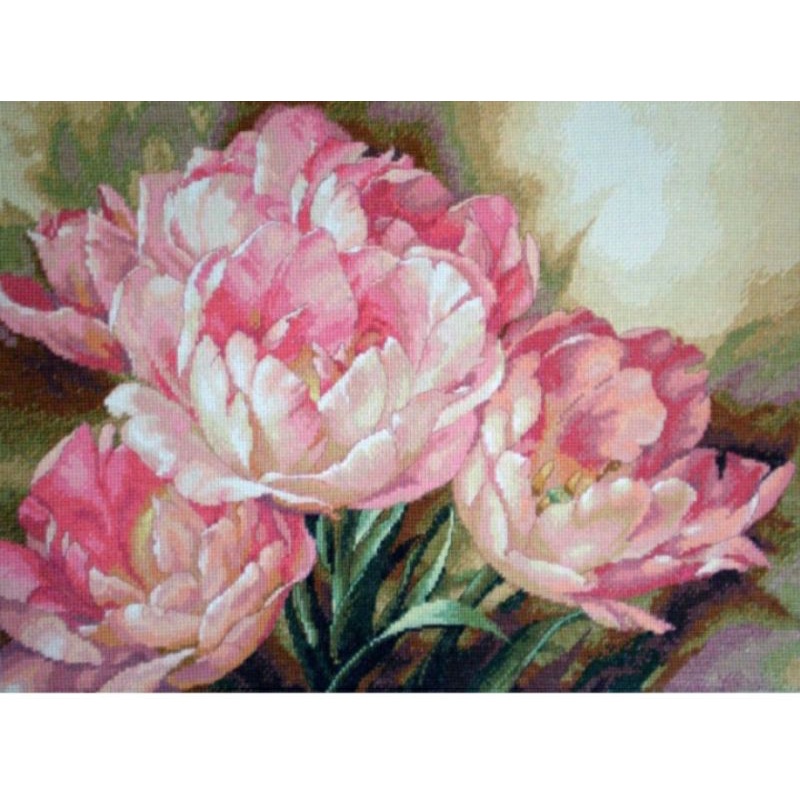 pola kristik bunga peony