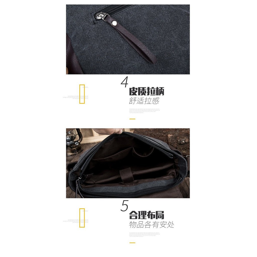 [ORIGINAL] EtonWeag Tas Selempang Pria Import Bahan Kanvas Shoulder Bag Korean Version Casual Style