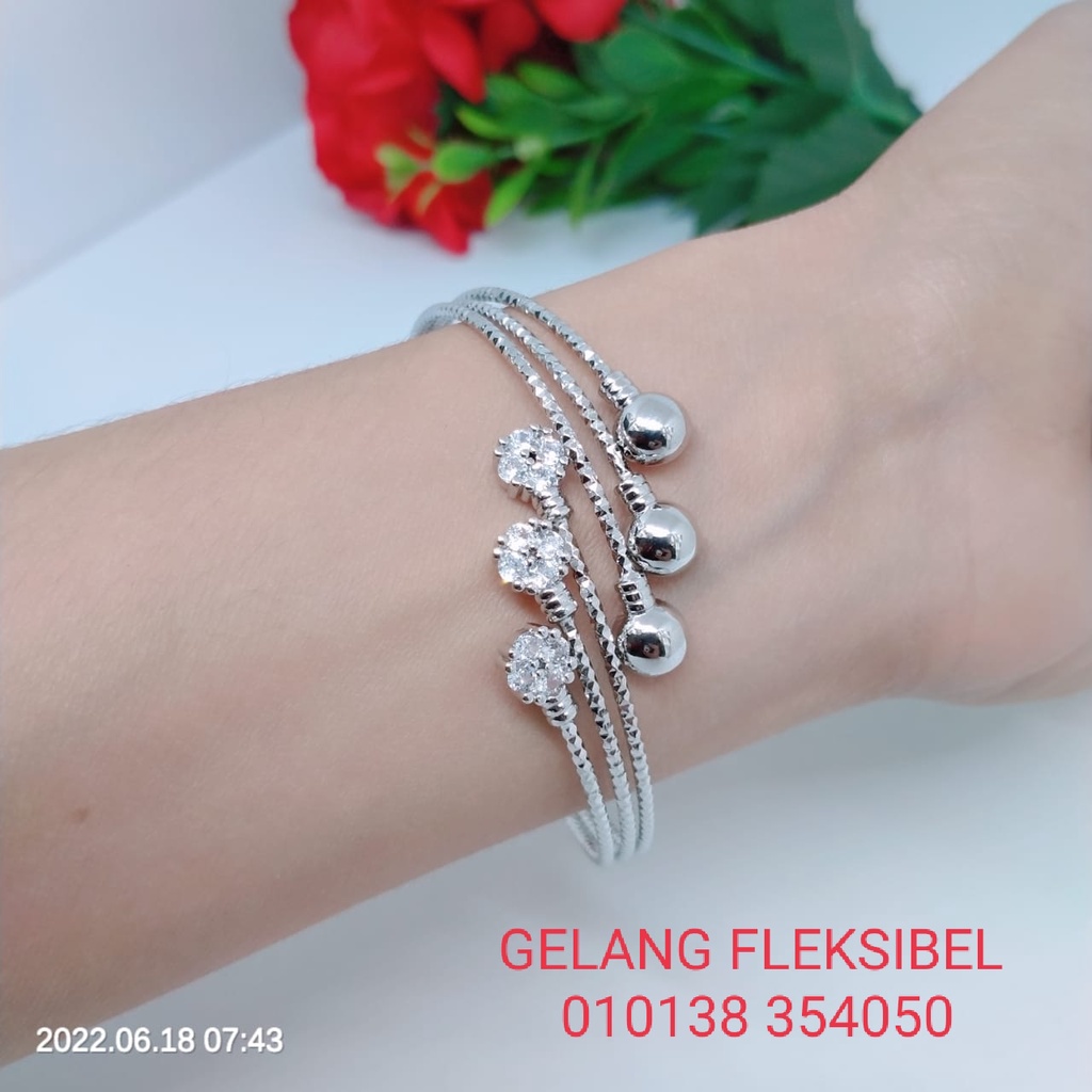 Gelang Tangan Fleksibe Banglel Wanita Titanium Xuping Perhiasan Aksesoris Fashion Lapis Emas Anti Karat