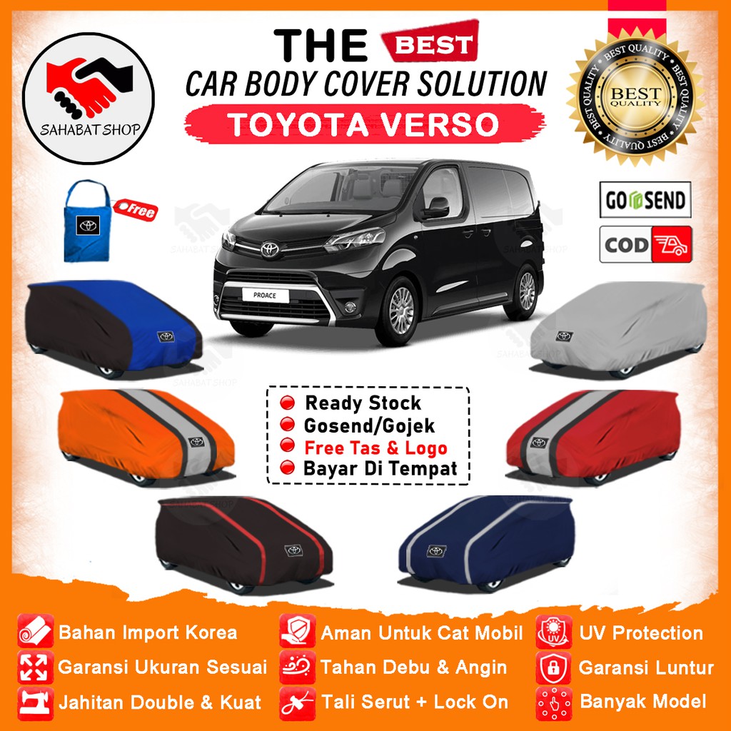 Sahabat Body Cover Mobil Verso / Sarung Penutup Toyota Verso Outdoor / Selimut Mantel Tutup Pelindung Pembungkus Terpal Jas Kerodong Kerudung Mantol Tutupan Kelambu Bungkus Mobil Verso Waterproof Anti Air Model Orange