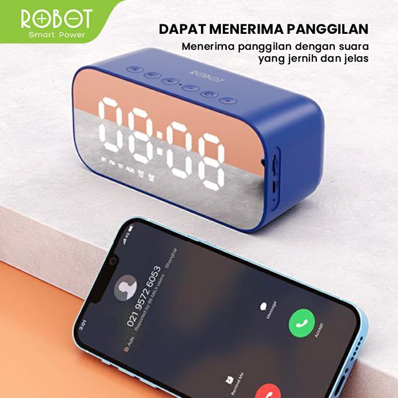 Speaker Robot RB560 Speaker Bluetooth 5.0 Alarm Clock LED Indicator ORIGINAL