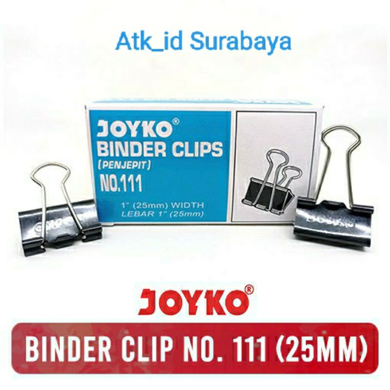 

Binder Clip JOYKO No 111 / Penjepit Kertas ( 1Pak = 12pc ).