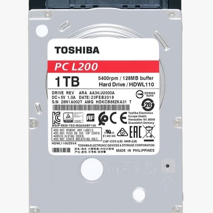 Hardisk TOSHIBA HDD NOTEBOOK 1TB 2.5 INCHI SATA Resmi