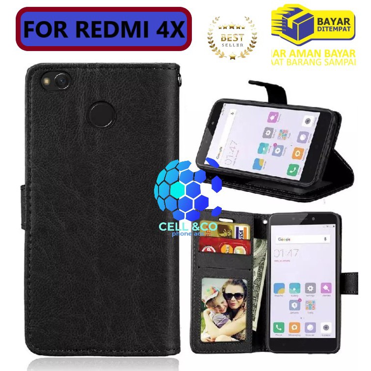 Flip cover XIAOMI REDMI 4X Flip case buka tutup kesing hp casing flip case leather wallet