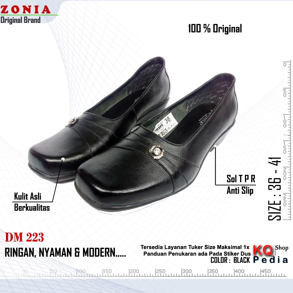 Sepatu Pantofel Kerja Kulit Wanita ZONIA DM223