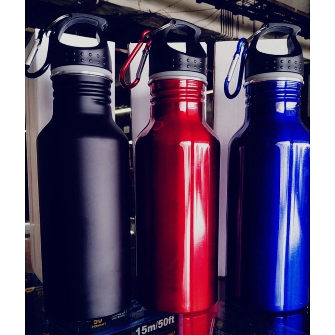 Botol Sports 600 ml Botol Alumunium Botol Sepeda Botol Olahraga Botol Fitness dengan gantungan Carabiner Botol Ecologis