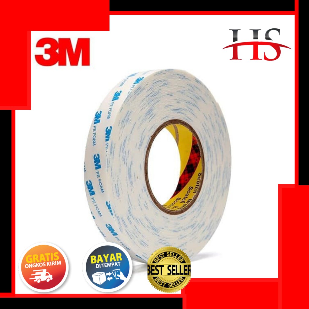 

[TERMURAH] DOUBLE TAPE BUSA DOUBLE TIP BUSA FOAM PEREKAT SOLASI DOBEL TIP 20MMX4M GROSIR 3M ORIGINAL