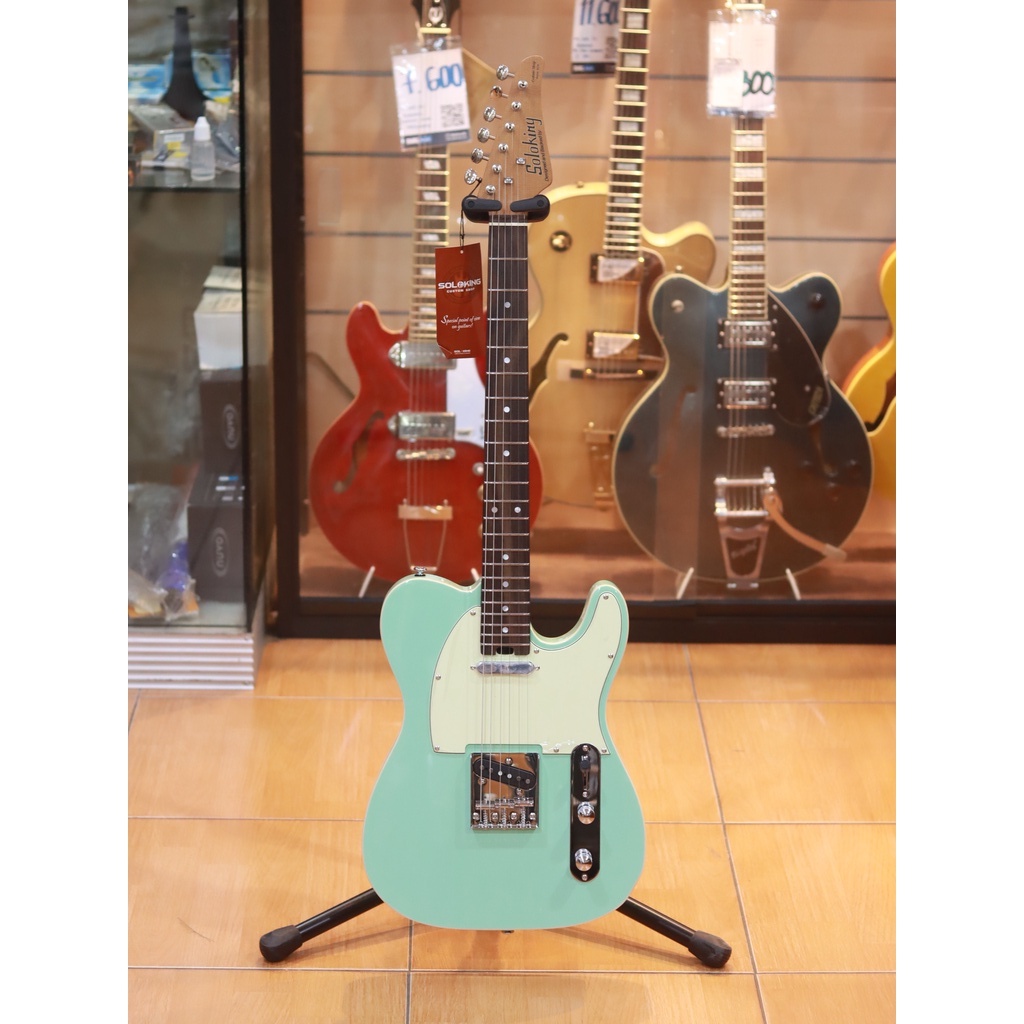 Soloking T1B Vintage II Telecaster - Surf Green Roasted Maple Rosewood Fretboard