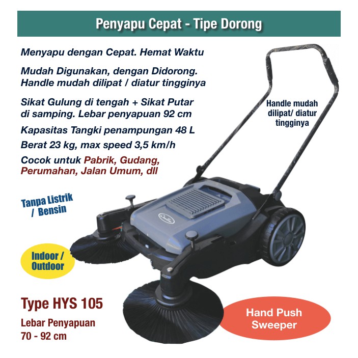 Mesin Penyapu Type Dorong (Hand Push Sweeper)