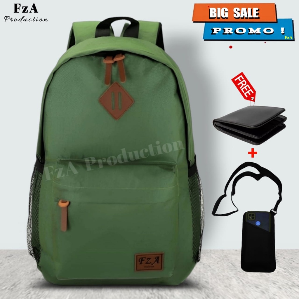 Tas Ransel Gendong Laptop Distro Sekolah Kuliah Pria Wanita Murah Original GRATIS Dompet Sakko HP