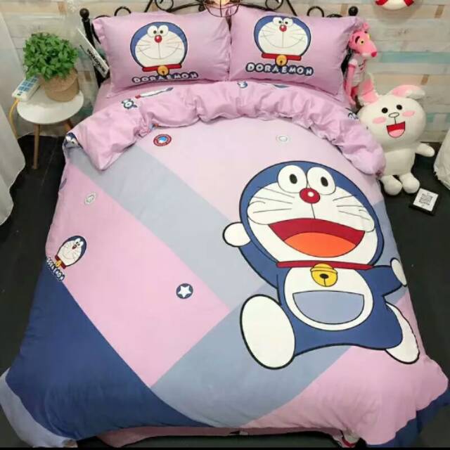 Bedcover Doraemon Pink Shopee Indonesia