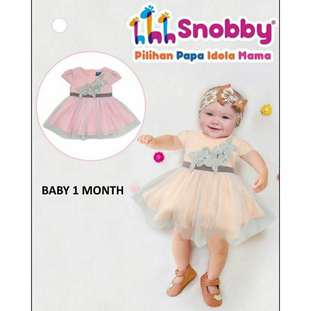 ♥BabyYank♥ DRESS SNOBBY KTBK054 - NEWBORN BABY DRESS - GAUN ANAK AQIQAH