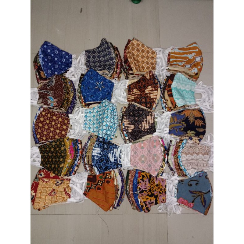 masker batik 2 ply dewasa , handloop dan erloop