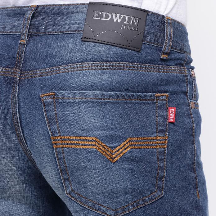 Edwin Celana Jeans Edw-11-Indigo Regular Fit Pria Panjang Biru Jeans - Biru, 31 Best Quality