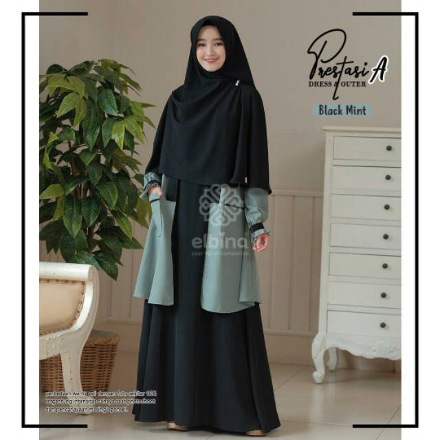 Baju outer, gamis Outer Khimar Prestasi by elbina hijab