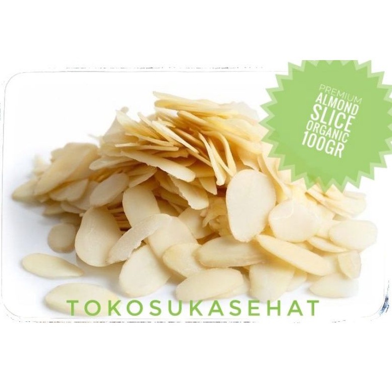 

Almond Slice Organic -100gram ( Sliced Blanched Suka Sehat )