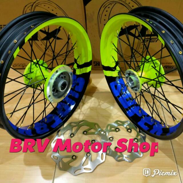 Velg Super Moto Klx Bf Klx S Klx L Klx G  D Tracker 150 Paket Bebas Regues Warna Velg Ring 17