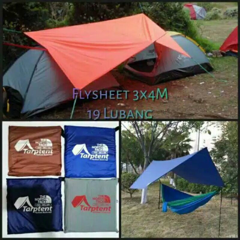 FLYSHEET 3X4 19 LOOP FLYSHEET TENDA 4X3 TERPAL TENDA TERPAL CAMPING TENDA DARURAT GUNUNG CAMPING COD