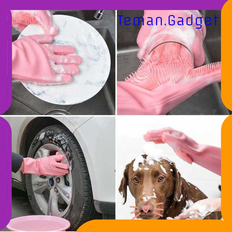 TG-DE454 FUNBAKY SARUNG TANGAN SIKAT MENCUCI MAGIC SILICONE GLOVES - E034