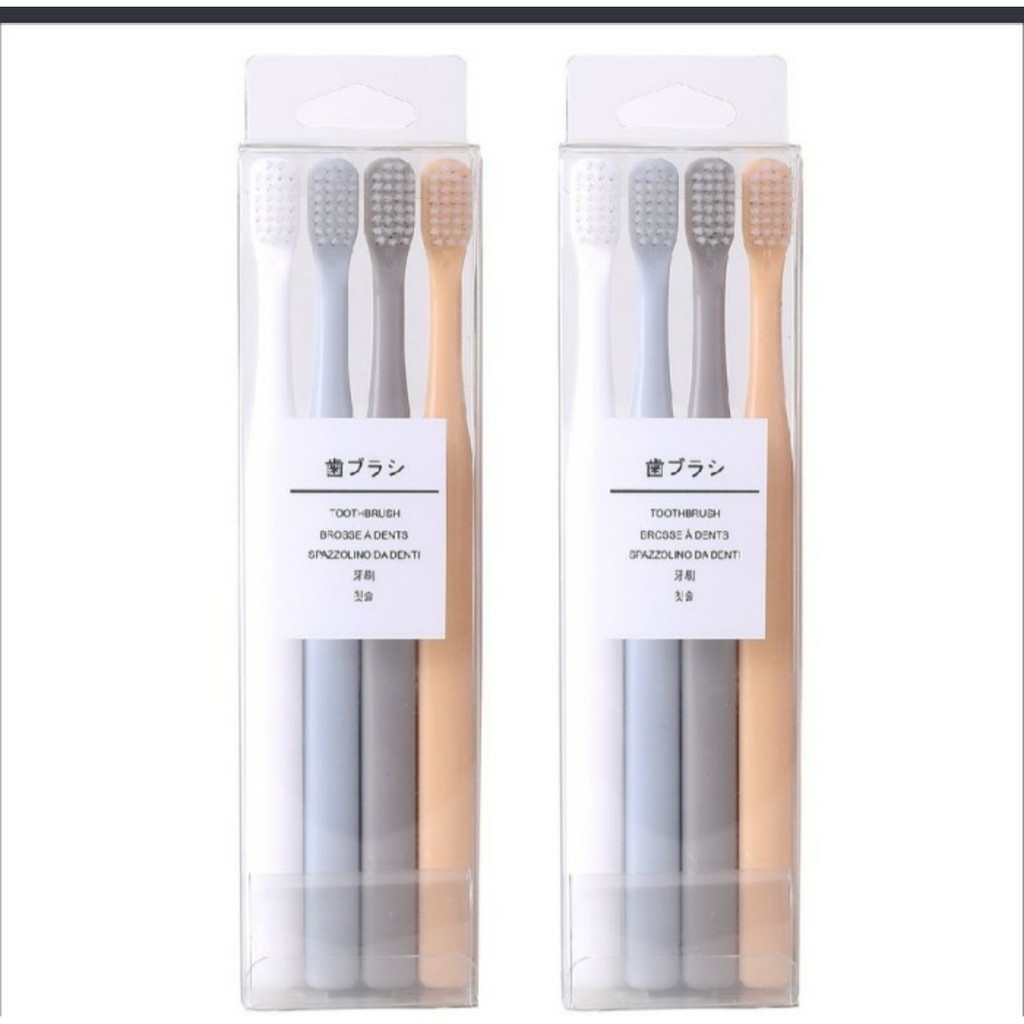 Sikat Gigi Keluarga Travel isi 4 IMPORT Family Japanese Toothbrush GHM