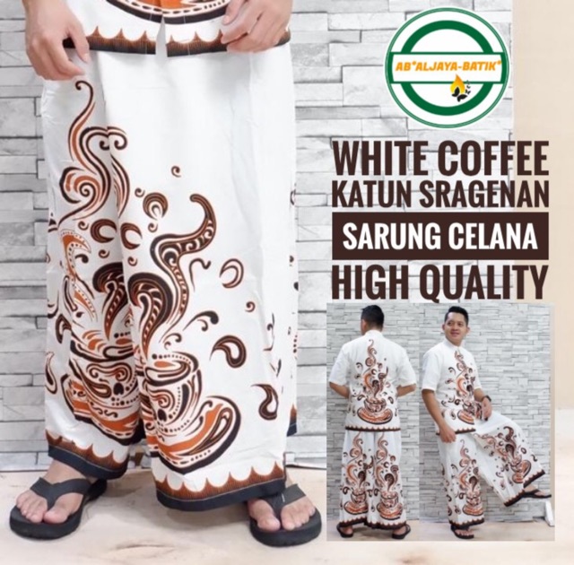 Sarung &amp; Sarung Celana WHITE COFFE Katun Halus Lebar dan Panjang