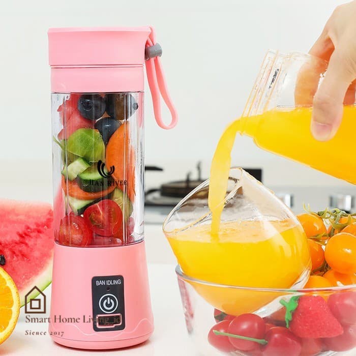 Portable Blender EMD777 S304 Jus USB Mixer Alat Smoothie Kapsul Mpasi Elektrik 6 Mata Pisau 4 Blade