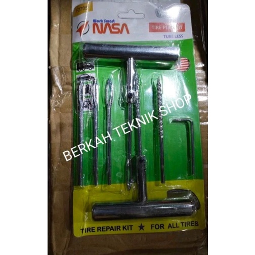 ALAT TAMBAL BAN TUBLES ORISINIL BESI STAINLESS kunci pentil sock sok ring pas T refil  lem karet cac