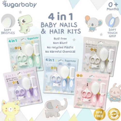 SUGAR BABY 4IN1 BABY NAIL &amp; HAIR KITS / PERLENGKAPAN PERAWATAN KUKU DAN RAMBUT BAYI 4IN1