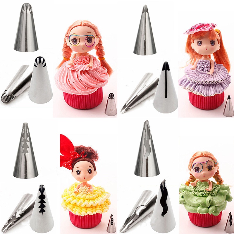 【Theredsunrisesiwy.id】Dolls Dress Korean Bobbi Ruffle Icing Piping Tips Stainless (7 pcs lot)