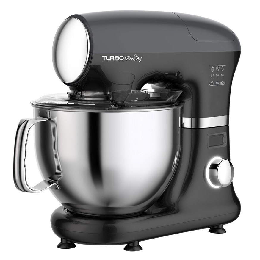 Mixer Turbo Pro Chef EHM 9588 EHM9588 Stand Mixer Stainless Bowl Black 5.5L 900W