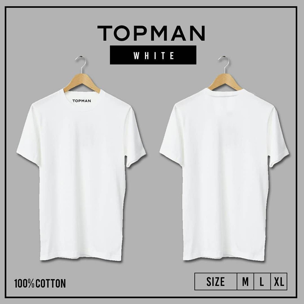 Kaos Pria / Kaos Topman Polos (Putih)