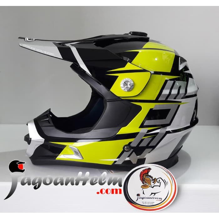 ZEUS HELM ZS951 BLACK RR16 GREEN PATTERN ZS 951 Cross Trail