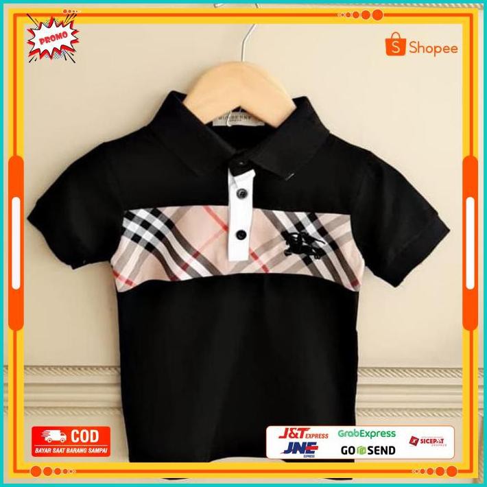 Cod Bajukiddie Plaid Bb Polo . Baju Anak Laki Kaos Branded Merk Import - 2-3 Tahun, White Ready