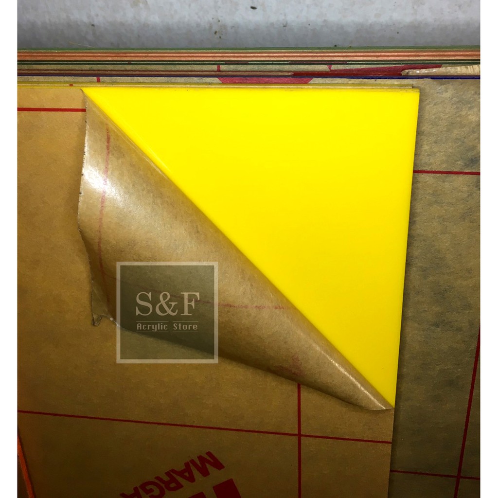 AKRILIK WARNA KUNING GLOSSY / AKRILIK LEMBARAN 2MM / ACRYLIC WARNA / AKRILIK  KUNING GLOSSY/SOLID