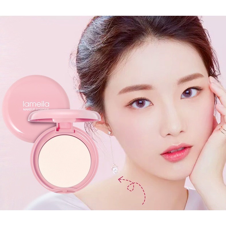 LAMEILA Naked Make Up Powder 3 Colors Pink Biru Hijau / Lameila Macaron Bedak Padat