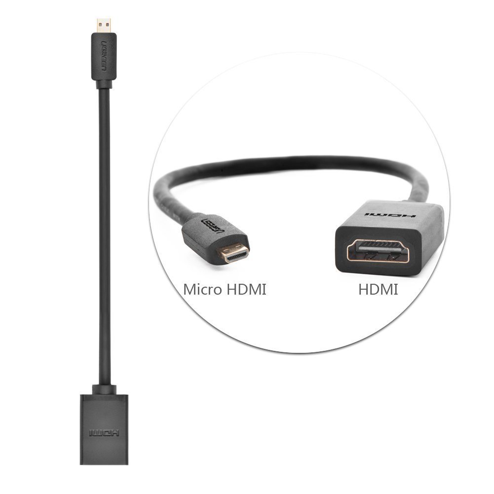 Ugreen Kabel Adapter Micro HDMI to HDMI - 20134 - Black