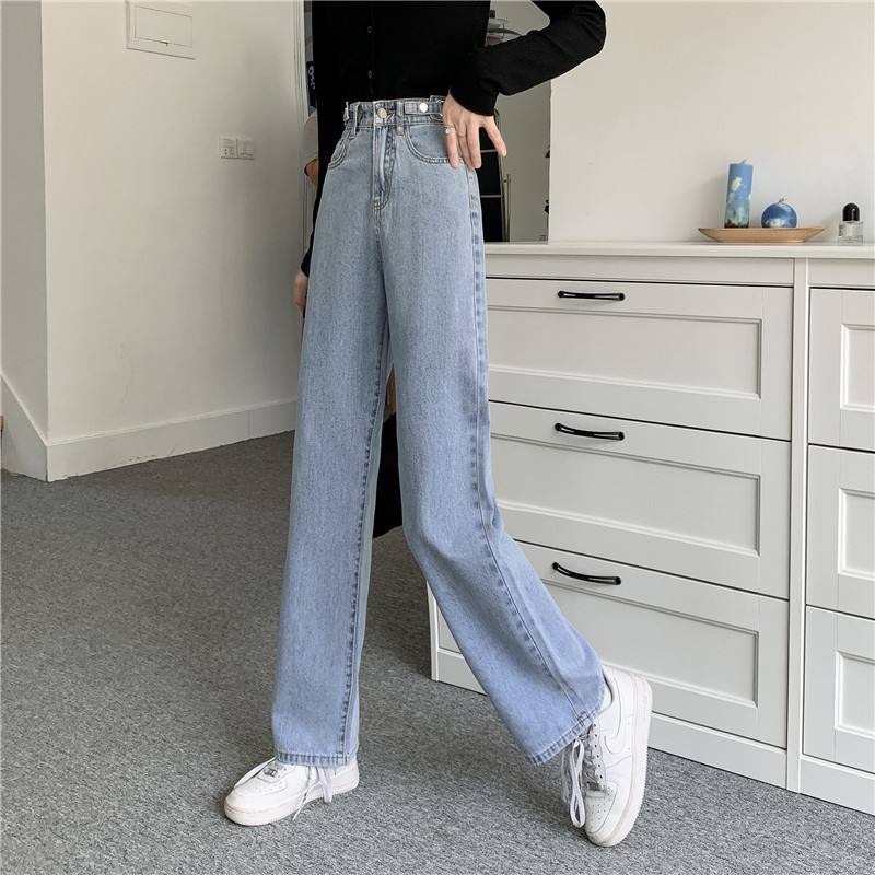 BEARYJEANS Celana Jeans Wanita Adjustable Denim Wear High Waist Kulot Jeans Boyfriend Jeans - BJ003