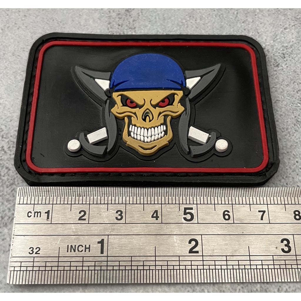 Patch Pirates Skullo - Patch Velcro Tengkorak - Prepetan Pirates-  Velcro Karet