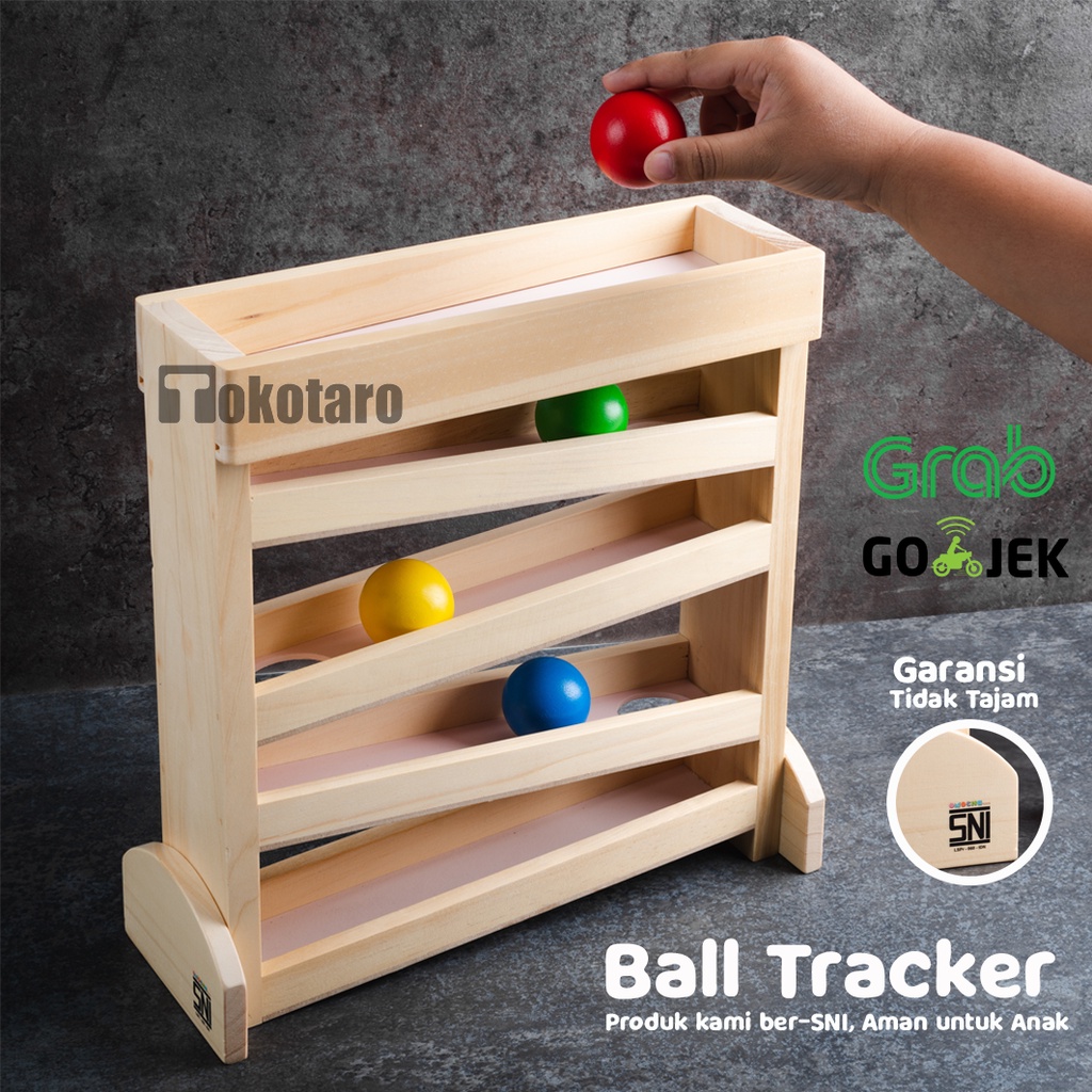 Ball Tracker Montessori Wooden Toys Mainan Kayu Edukasi Baby