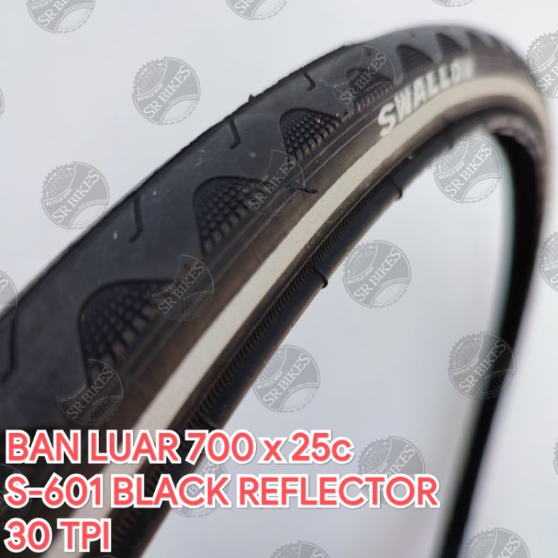 Ban Luar 700 x 25c Sepeda RB Fixie Balap. 30 TPI. REFLECTOR. SWALLOW DELI TIRE