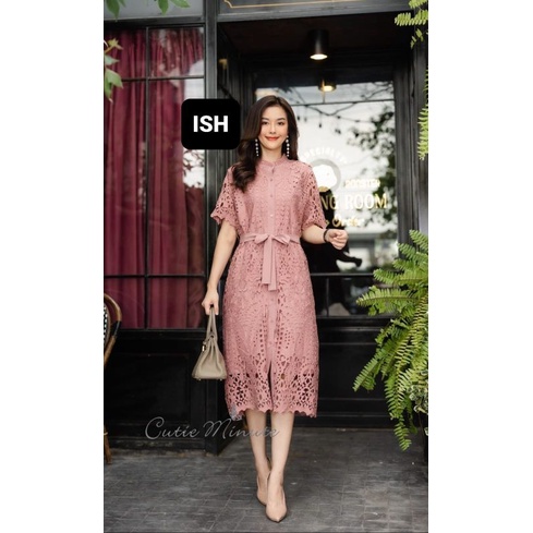 [PREMIUM]DRESS CUTIE MINUTE WANITA BAHAN BROKAT BANGKOK