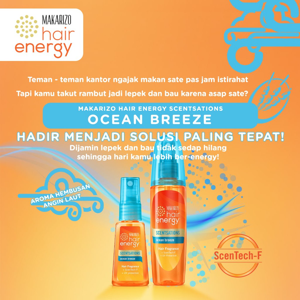 Makarizo Hair Energy Scentsations Hair Fragrance Ocean Breeze 100 mL Parfum Rambut / Minyak Wangi CO