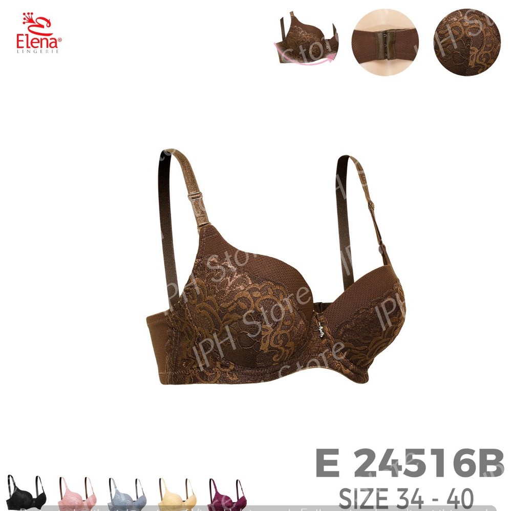 Bra / BH Elena 24516B (Cup B, Busa Tipis, Pakai Kawat, Bisa Lepas Tali, Kait 3)