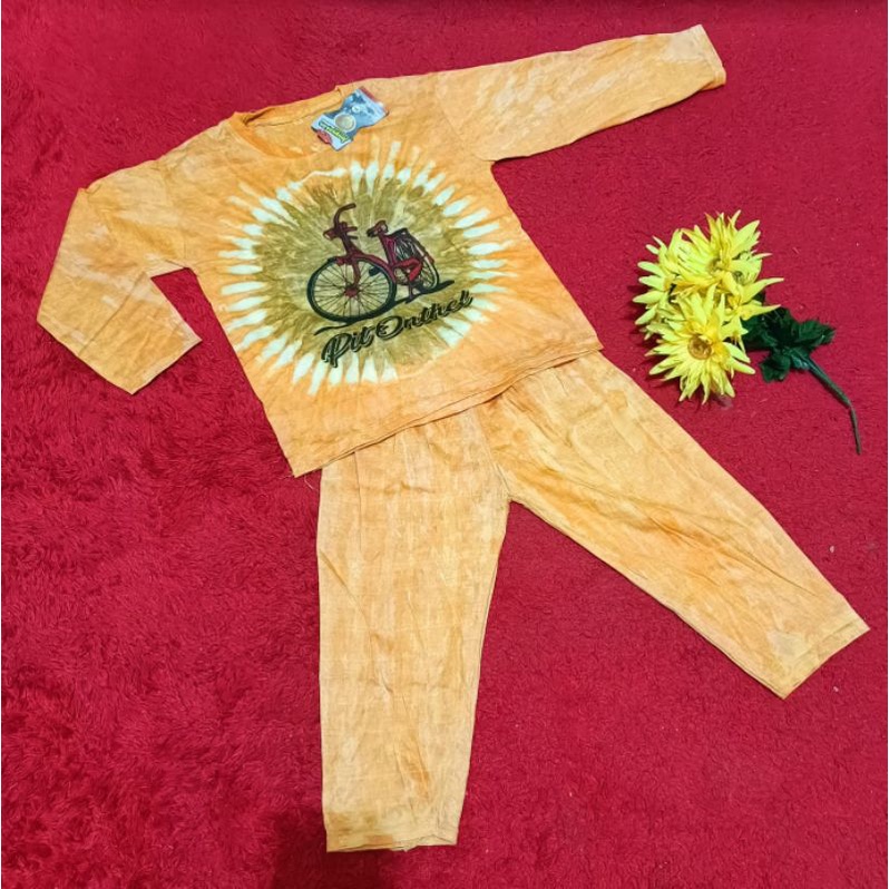 setelan kaos batik anak//setelan kaos panjang anak