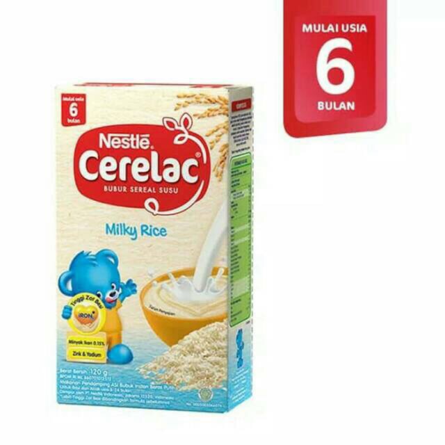 Nestle Cerelac Milky Rice 120 gr 6 m Bubur Sereal Susu