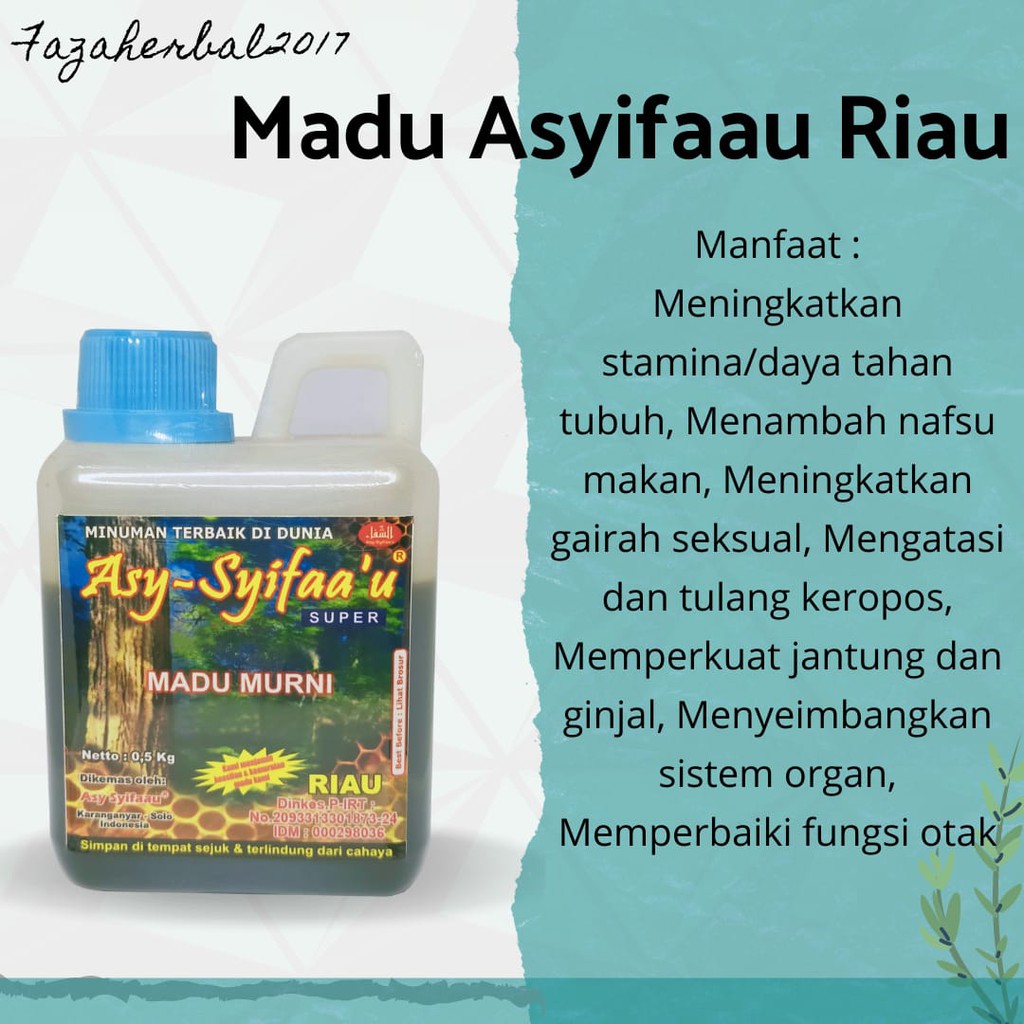 Madu Murni As syifaau Riau 500 gr