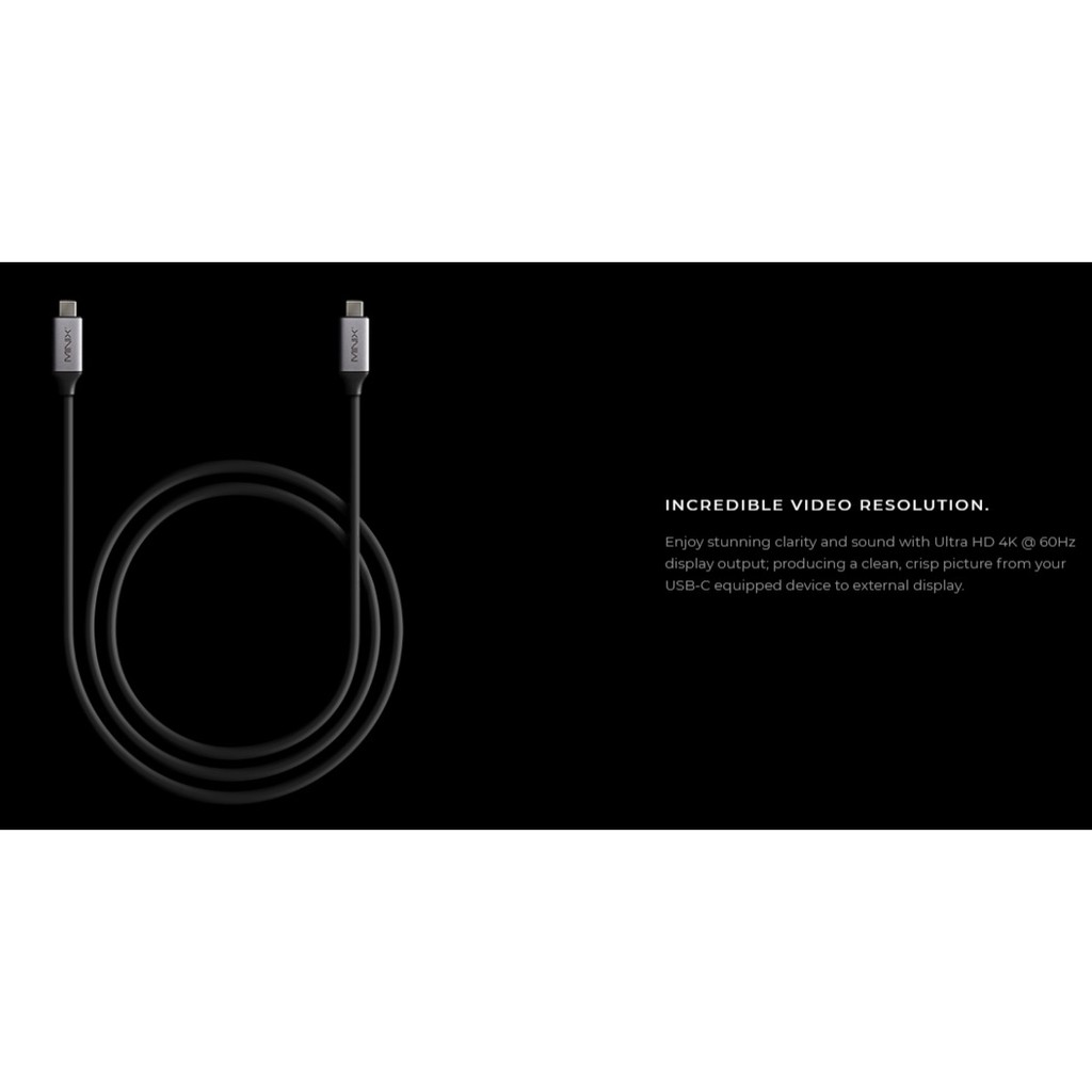 MINIX NEO C-MUC - Multi-Purpose USB-C to USB-C Cable - 1.2M - Kabel Serbaguna USB-C ke USB-C - 120CM